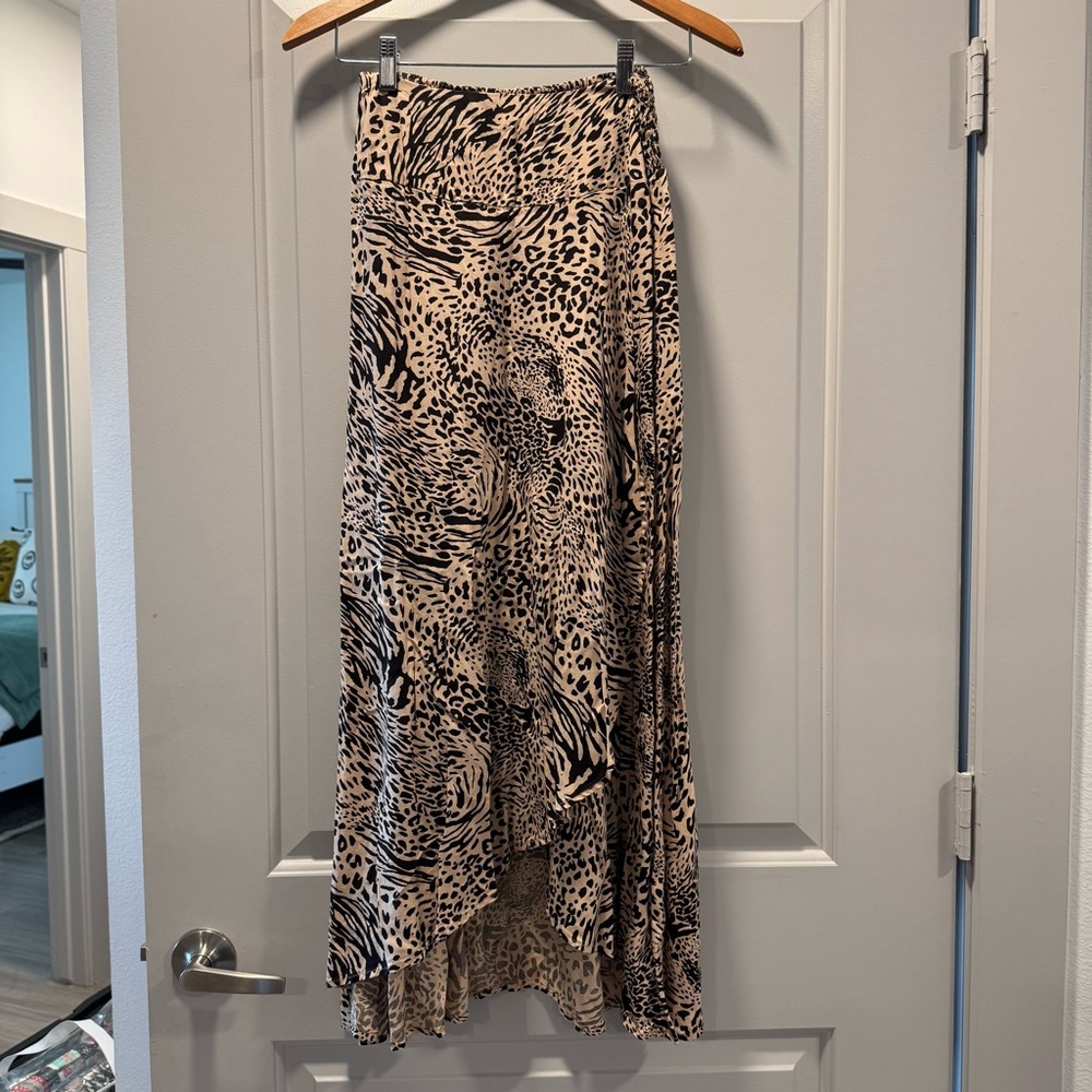 Japna Animal Print Midi Skirt